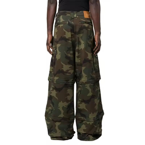 Pantalones Anchos Casuales de Moda para Hombre, de Pierna Ancha, Holgados, Transpirables, Antiarrugas, Ecológicos, 100% Algodón, de Alta Calidad, con Logotipo Personalizado de Fábrica - Product Image 3