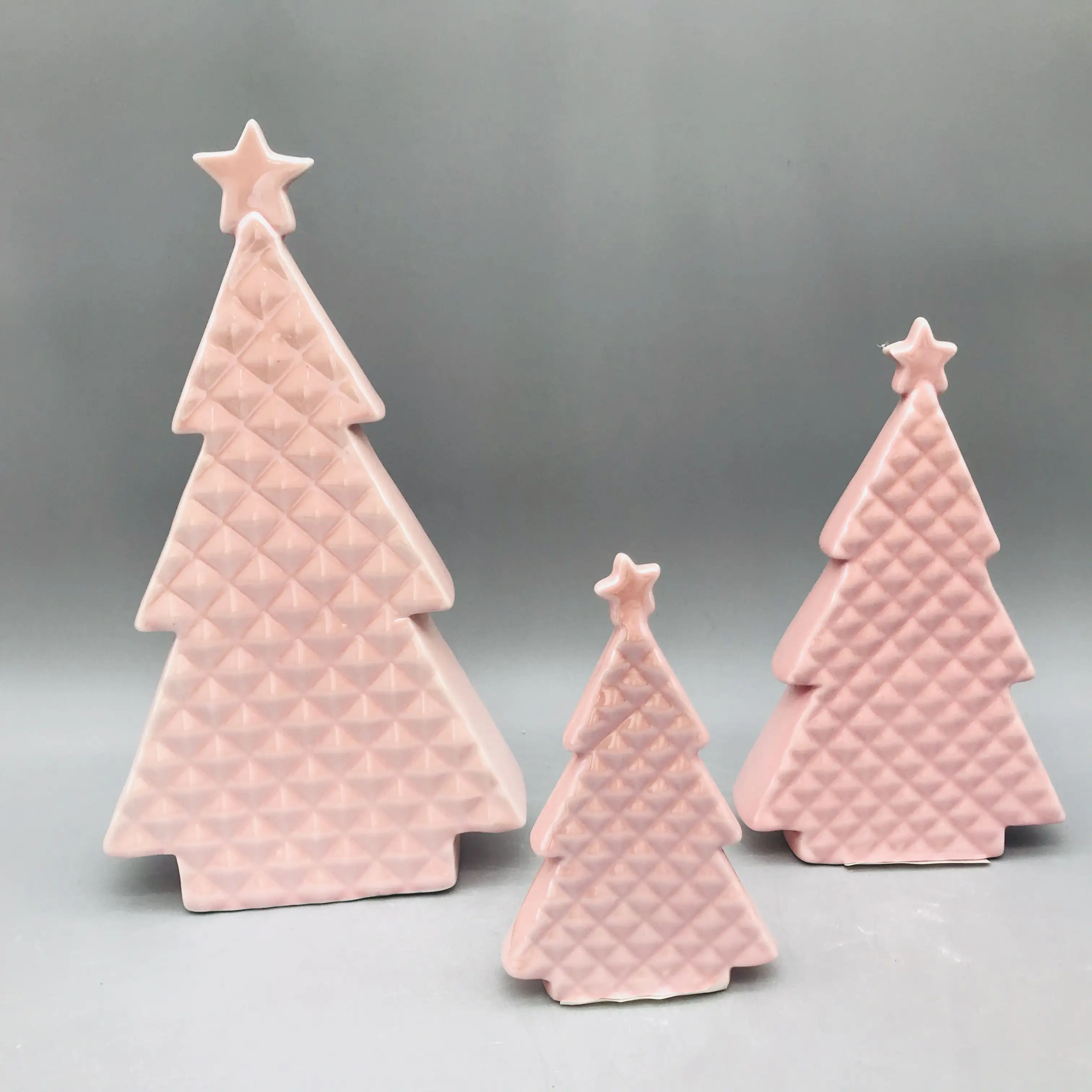 Decoración de árbol de Navidad de porcelana rosa grano cuadrícula de compras en línea