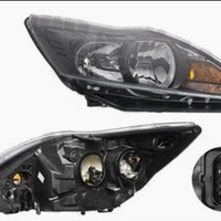 Faro Delantero de Repuesto con Lente Transparente de PC ABS y Conector de 7 Pines para Ford Focus 2009