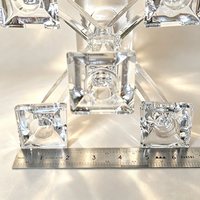 Candélabres Modernes à 5 Branches Sculpturaux Personnalisés Centre de Table Bougeoir en Cristal Transparent pour Mariage