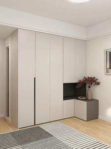 Ensemble de meubles de chambre à coucher en bois massif, design personnalisé populaire, armoire intégrée, grand espace de rangement, bureau, table de chevet - Product Image 2