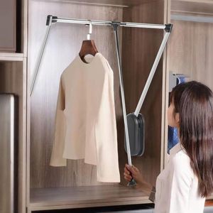 Trung Quốc tùy biến có thể điều chỉnh có thể thu vào tủ quần áo nhiệm vụ nặng nề tủ quần áo tổ chức quần áo giá tủ quần áo nâng đường sắt - Product Image 3