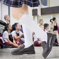 Chaussettes d'uniforme scolaire en coton blanc pour garçons et filles, vente en gros d'usine