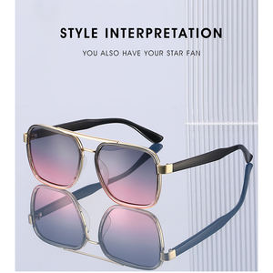 KD5240 Occhiali da Sole Retrò con Doppio Ponte, Montatura Grande, <span class=keywords><strong>Lenti</strong></span> in PC, Protezione UV400 Anti-UV, Occhiali da Pilota per Uomo e Donna - Product Image 3