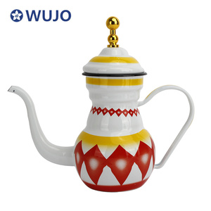 चीनी मिट्टी के बरतन तामचीनी चित्रित चीनी चाय की केतली अरबी शैली लक्जरी तामचीनी केतली चायदानी सेट - Product Image 3