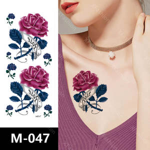 Adesivi per Tatuaggi Temporanei <span class=keywords><strong>con</strong></span> <span class=keywords><strong>Fiori</strong></span>, Rose e <span class=keywords><strong>Farfalle</strong></span>, Stile Misto Multicolore, Arte Corporea Impermeabile Personalizzabile, Marca Xfashion - Product Image 4