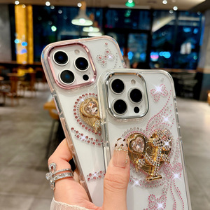 Funda Clásica con Corazón de Diamantes para <span class=keywords><strong>iPhone</strong></span> 16 <span class=keywords><strong>Pro</strong></span> Max, Apple <span class=keywords><strong>13</strong></span> <span class=keywords><strong>14</strong></span> 15 Plus, Protector de Lente Electrochapado, Cubierta para Teléfono Móvil - Product Image 3