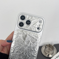 Étui vintage en cuir PU froissé avec grande fenêtre pour iPhone 13 14 15 16 17 Pro Max, avec dragonne et cordon de suspension, finition givrée et plaquée