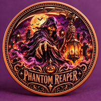 Pièce de monnaie artisanale en cuivre pur 999 de 1 oz, motif citrouille d'Halloween, impression UV 3D en relief, objet de collection, souvenir commémoratif, cadeau