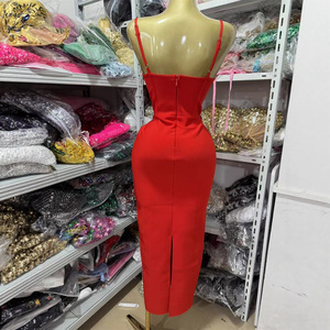 <span class=keywords><strong>Robe</strong></span> de soirée moulante sexy à bretelles, nouvelle collection printemps 2026, sept couleurs, perlage à la main, luxe, <span class=keywords><strong>rouge</strong></span>, sans manches - Product Image 3