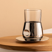Tasse en verre en acier inoxydable européenne créative nouvelle tasse d'eau domestique de restaurant isolée écologique moderne pour les parties de thé