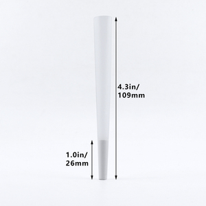 BIG SALE 109mm/26mm Slim Classic White Pre-Made Rolling Paper Cones 109mm Custom Logo Rolled Cones 1000 Pack Tobacco Cones - Product Image 1
