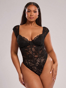 ชุดเดรสใหม่ฤดูใบไม้ผลิ2026ชุดลูกไม้สุดเย้ายวนพร้อมสายรัดแผงลูกไม้ชุดบอดี้สูทเต็มตัวเท็ดดี้อเนกประสงค์และดู XL-4XL สนิทสนม - Product Image 4