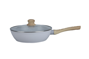 Venta caliente de alta calidad de aluminio forjado sartén recubrimiento antiadherente <span class=keywords><strong>Wok</strong></span> con vidrio templado <span class=keywords><strong>tapa</strong></span> - Product Image 2