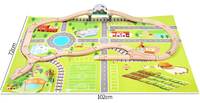 80 pièces ville blocs jouets ensemble piste de trafic urbain voiture en bois jouet puzzle blocs de construction