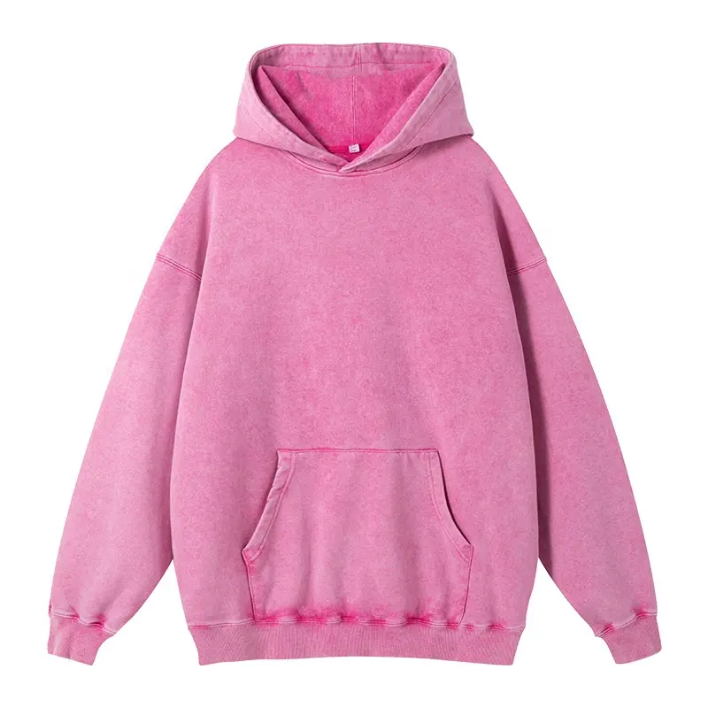 Rua alta moda vintage algodão ácido lavagem hoodie logotipo impressão personalizada oversize wash hoodie