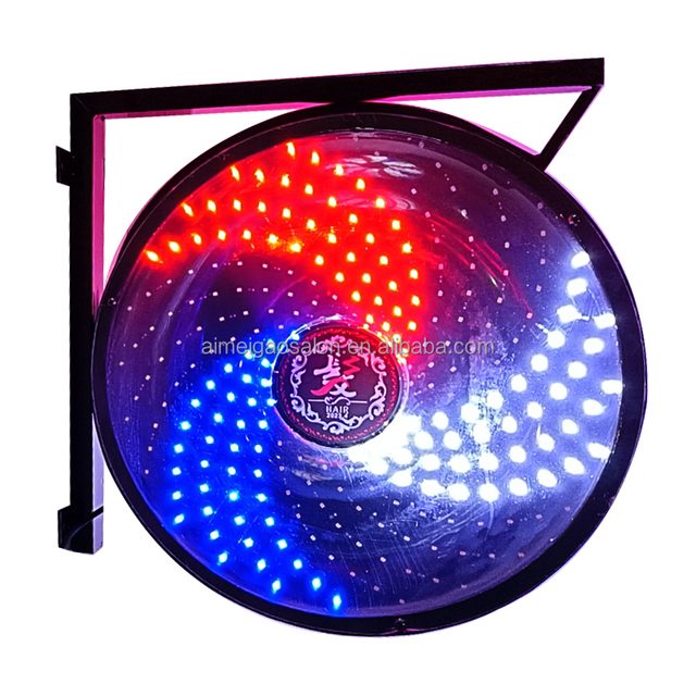 Hot Selling Salon Rotating Pole Light Hair Salon Turn LED Light Barber Pole Lamp Vintage Outdoor Wall Mounted Waterproof Lamp