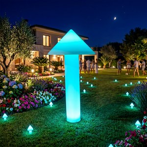 Lampe de sol en forme de champignon contemporaine et lumineuse pour la décoration du jardin et de la pelouse avec lumière blanc chaud - Product Image 5