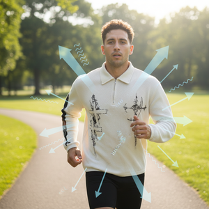 <span class=keywords><strong>Polo</strong></span> da <span class=keywords><strong>Uomo</strong></span> Stile Americano Autunno Inverno, Felpa <span class=keywords><strong>Lunga</strong></span> in Twill Non Tessuto con Colletto Ricamato e Tasca, Vestibilità Ampia, Asciugatura Rapida - Product Image 3