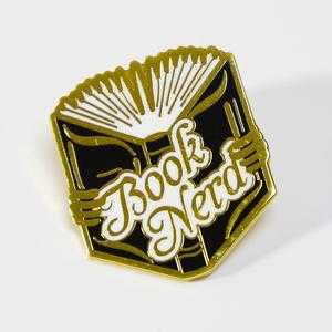 Chapado en oro suave pin de solapa de esmalte de alta calidad libro <span class=keywords><strong>nerd</strong></span> diseño insignia de pin de solapa - Product Image 4