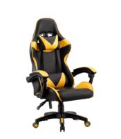Chaise de jeu ergonomique en cuir avec repose-pieds, massage rafraîchissant et base pivotante