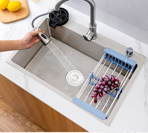 Fregadero de cocina de acero inoxidable de un solo tazón, fregadero grande de un solo tazón para empotrar, lavabo para lavar platos y verduras - Product Image 2