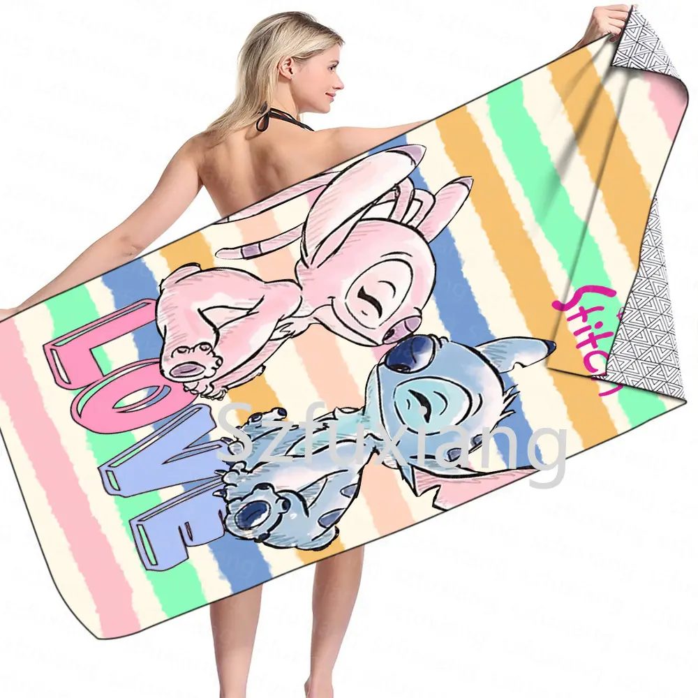 Novidade toalhas de praia de ponto fofo para Dia dos Namorados personalizadas com nome de secagem rápida cobertores de banho para presente de amor