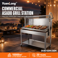 Grand barbecue carré au charbon de bois pour activités de plein air de style américain, pique-nique, jardin, fumoir décalé avec revêtement en fer pulvérisé