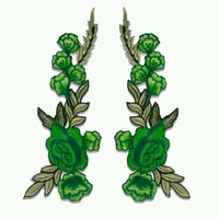 Créateur de mode fleur feuille broderie Applique bricolage vêtement Costume robe de mariée décoratif brodé Motif Patch autocollant