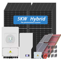 Kit de Sistema de Energía Solar de 10kw 5kw Europeo y Americano, Sistema Solar Híbrido Completo de 15kw 10kw para el Hogar, Fuera de la Red