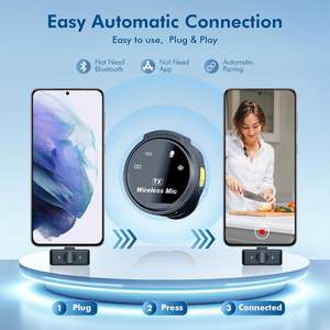 Microphone cravate sans fil PIX-LINK <span class=keywords><strong>J6</strong></span> avec clip magnétique et écran d'affichage, réduction du bruit, avec étui de charge, vente en gros - Product Image 2