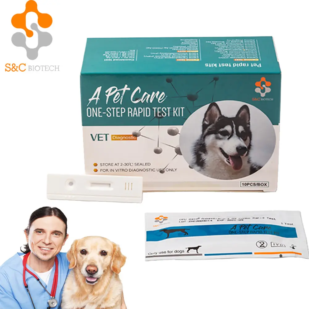犬/猫の血液タイピング検査犬のパルボウイルス検査キットペットクリニック用のCPV診断検査キット