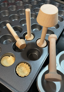 Ensemble de tamper à tarte en bois de hêtre Double face tarte pâte à pâtisserie tamper bricolage gâteau pâtisserie outil de cuisson pour une utilisation en cuisine - Product Image 3