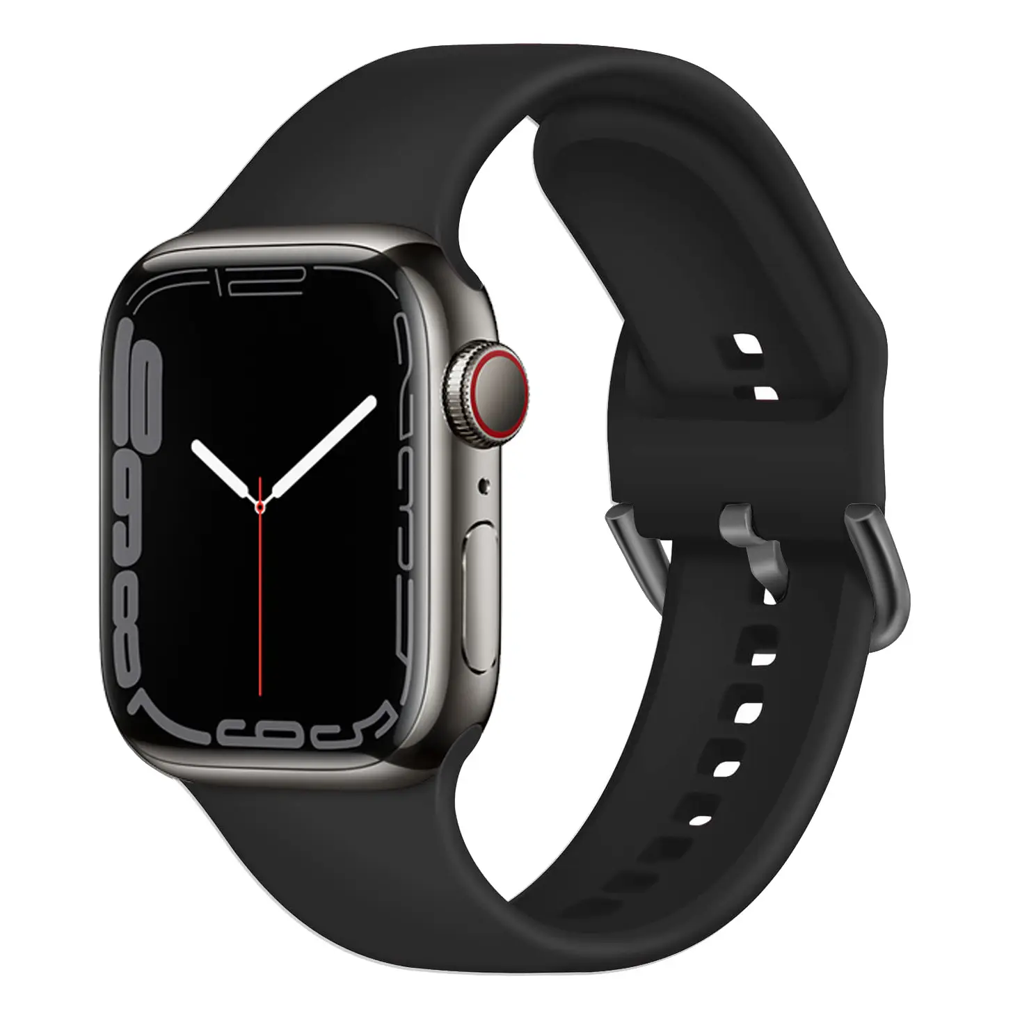 Регулируемый мягкий силиконовый ремешок для спортивных часов для Apple Watch Series 8 9 Ultra 2 41/45/49 мм