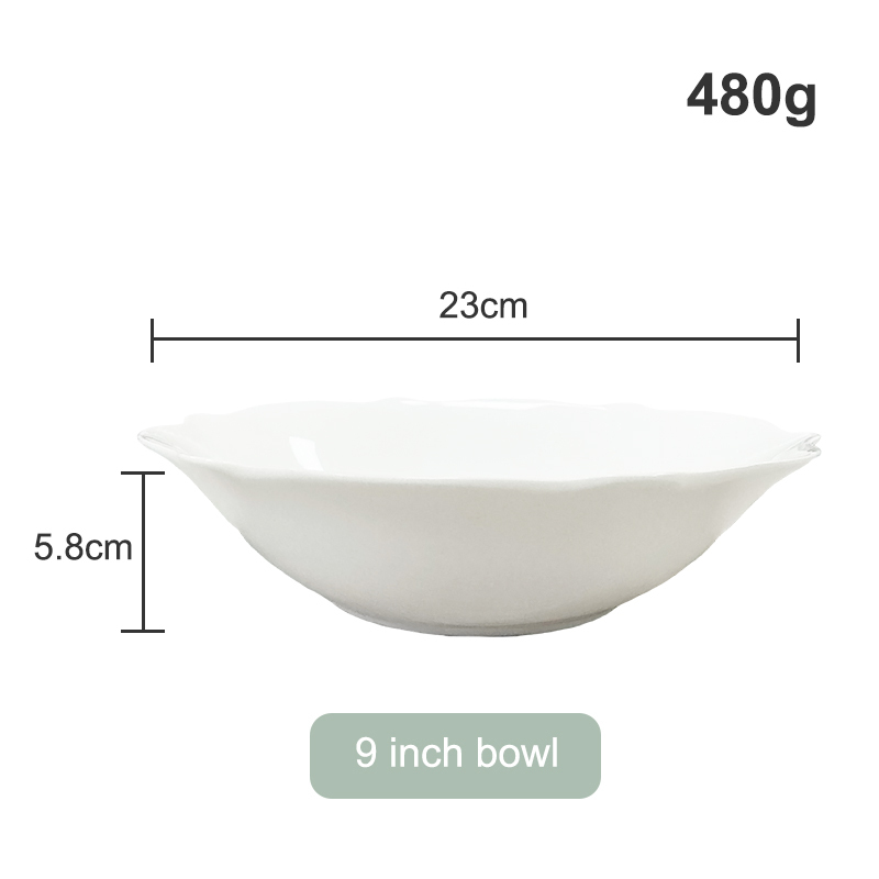 Bol blanc de 9 pouces