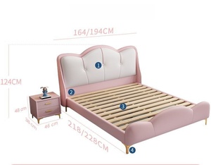 Letti Moderni Colorati per Bambini con <span class=keywords><strong>Gambe</strong></span> in Metallo e Struttura in Legno, Imbottiti, Arredamento Camera da Letto, Letto Morbido per Bambini e Bambine - Vendita all'Ingrosso - Product Image 6