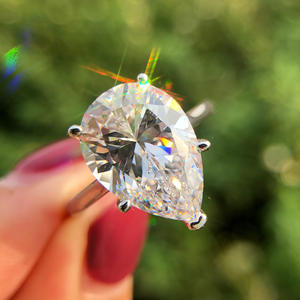 <span class=keywords><strong>Anello</strong></span> in <span class=keywords><strong>Argento</strong></span> 925 con Zirconia Cubica a Forma di Pera per Donna, Gioielleria di Moda - Product Image 1