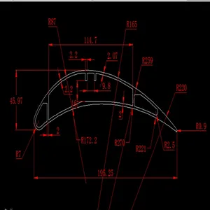 カスタム陽極酸化アルミニウムプロファイルファン翼ブレード押出プロファイルサプライヤー