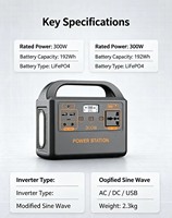 Station d'alimentation portable haute efficacité 300W pour le camping en plein air, le stockage d'énergie solaire domestique, alimentation électrique