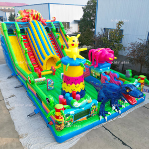 Château gonflable commercial écologique en PVC pour enfants, toboggan géant extérieur, capacité <span class=keywords><strong>30</strong></span> enfants, 12mx6mx6m, pour divertissement - Product Image 6