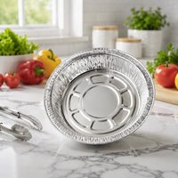 Bol en aluminium jetable robuste, grand et rond, avec couvercle, pour la cuisson des aliments chauds, la vente à emporter et la restauration – Contenant en aluminium