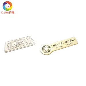 Customs Metal Nameplate Badge Brooch Pins Company Logo Staff Name Tag Enamel Lapel Pin 3D Engraved Business Gift