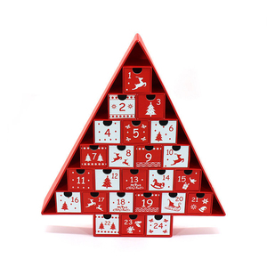 ASP custom Wholesale tree shape red christmas advent calendar chocolate box for gift