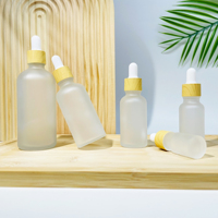 Flacon compte-gouttes transparent en verre dépoli de grande capacité pour huiles essentielles Flacon distributeur d'eau hydratante hydrosol