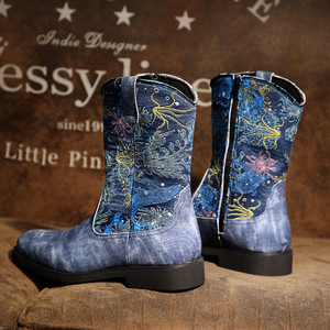 Bottes de cowboy occidentales tendance et populaires pour femmes et hommes, à enfiler, confortables pour l'été, bottines originales - Product Image 3