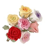Mini Bouquet de Tournesol Artificiel au Crochet Fait à la Main Créatif Anniversaire Saint Valentin Chinois Nouvelles Plantes de Fleurs Décoratives