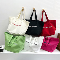 Sac Cabas en Toile Ouye Tendance avec Poche et Fermeture Éclair, Logo Imprimé, pour Étudiant, Sac à Bandoulière en Toile avec Logo pour Femme