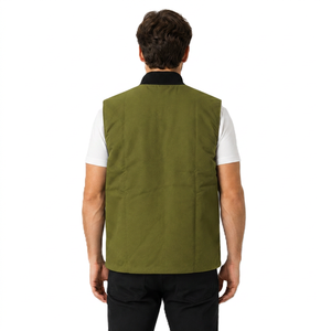 OEM Custom Heavy Duty Canvas <b>Vest</b> Men's Cotton Canvas Work <b>Vest</b> | Premium Waxed Canvas <b>Utility</b> <b>Vest</b> Canvas Carpenter Work <b>Vest</b> - Product Image 2