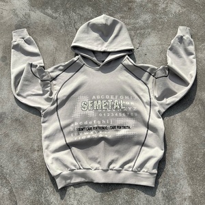 Sudadera con Capucha de Alta Calidad, Estilo Urbano, Unisex, Talla Grande, Hombros Caídos, Estampado Puff, Fabricantes de Sudaderas - Product Image 4