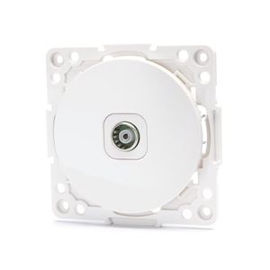Prise TV 1 va, couleur blanche, pour connexions allemandes et françaises, idéale pour les installations de divertissement en - Product Image 1
